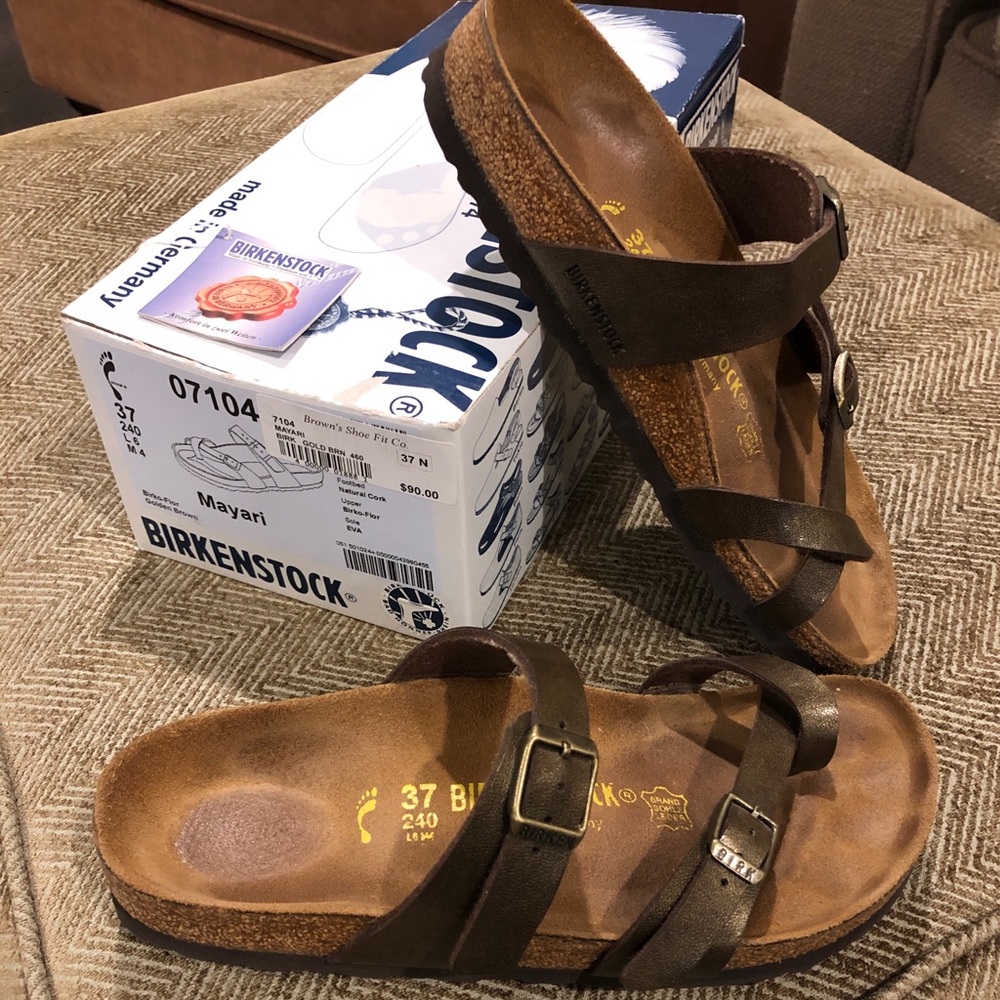 Birkenstock Bronze sz 37 Bronze, EEUC